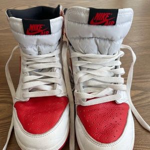 Youth size 7 air Jordan’s red and white